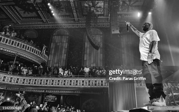 Rapper DMX performs in concert during his 20th Anniversary "It's Dark and Hell is Hot" tour at The Tabernacle on April 12, 2019 in Atlanta, Georgia.