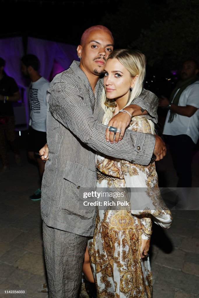 Evan Ross and Ashlee Simpson attend NYLON's Midnight Garden Party At