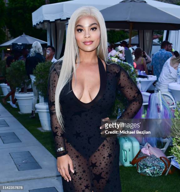 Meghan James poses for portrait at beGlammed Sunset Soiree Presented by Fullscreen on April 12, 2019 in Palm Springs, California.