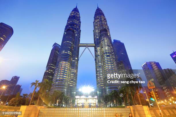 series of petronas twin tower scenery - kuala lumpur twin tower stock pictures, royalty-free photos & images