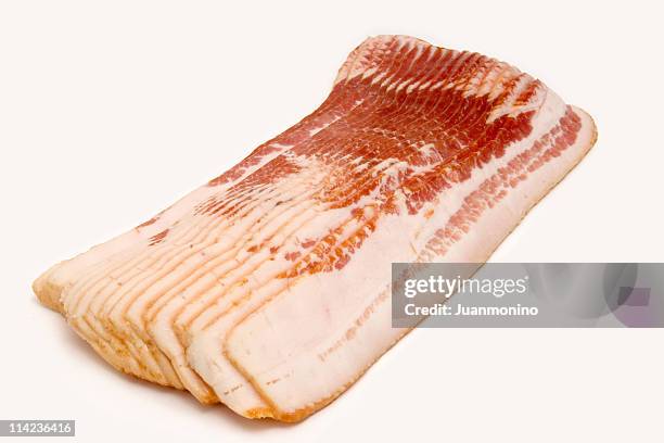 raw bacon slices - raw bacon stock pictures, royalty-free photos & images