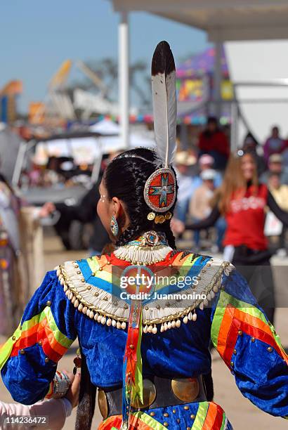 american indian girl from behind - traditional clothing stock pictures, royalty-free photos & images