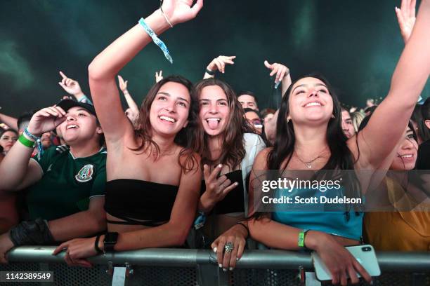 Fans attend Weekend 1, Day 1 of the 2019 Coachella Valley Music and Arts Festival on April 12, 2019 in Indio, California.