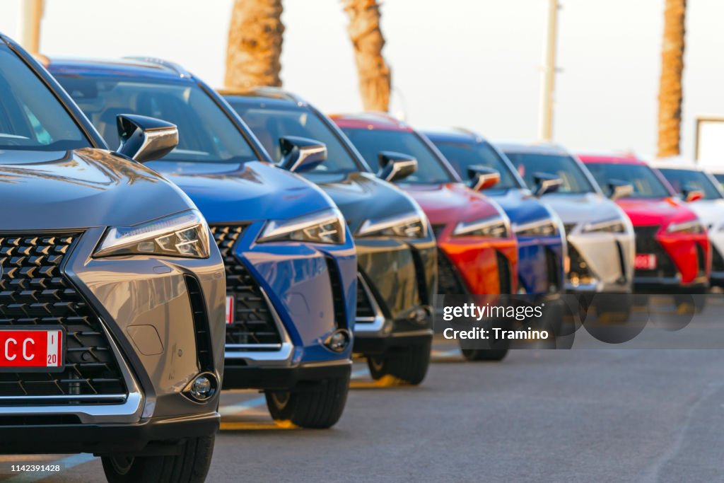 SUV vehicles on the parking