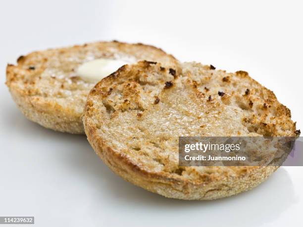 toasted english muffin - english muffin stock pictures, royalty-free photos & images