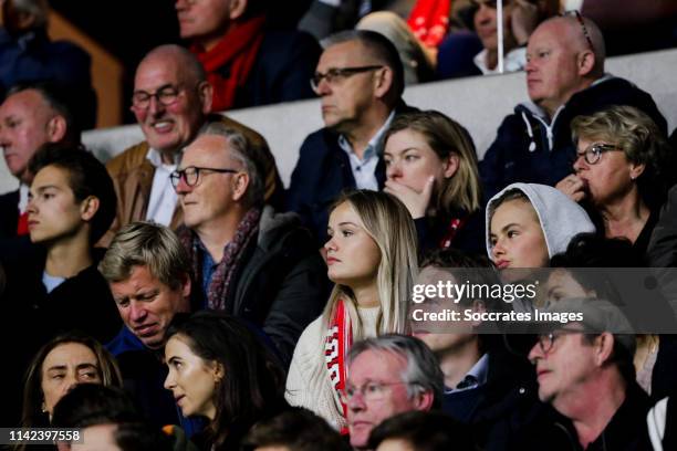 Mikky Kiemeney girlfriend of Frenkie de Jong , Annekee Molenaar girlfriend of Matthijs de Ligt during the UEFA Champions League match between Ajax v...