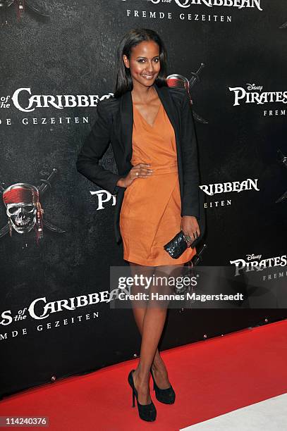 Model Sarah Nuru attends the Germany Premiere of "Pirates Of The Caribbean: On Stranger Tides" at the Mathaeser Filmpalast on May 16, 2011 in Munich,...
