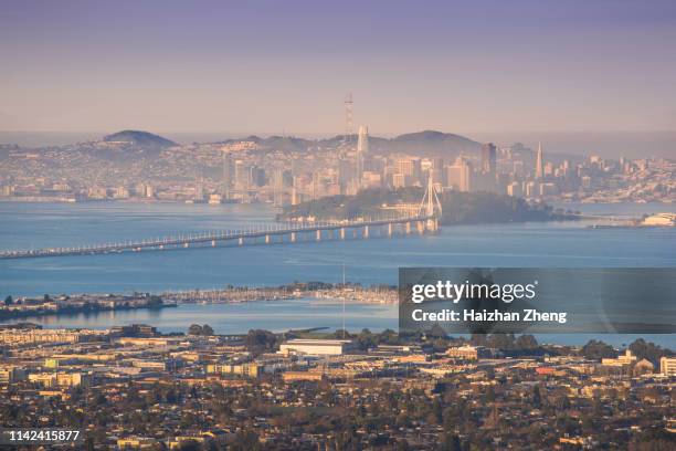 berkeley and san francisco waterfronts - oakland california skyline stock pictures, royalty-free photos & images