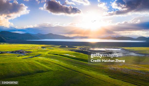 aerial view of a rural area near diamond valley lake - santa clara county california imagens e fotografias de stock