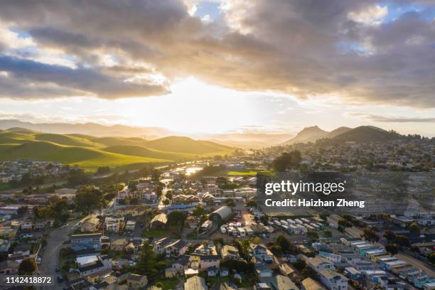 morro bay from above - morro bay state park stock pictures, royalty-free photos & images