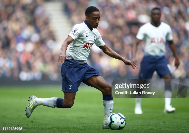 Kyle Walker-Peters of Spurs in action during the Premier League match between Tottenham Hotspur and Huddersfield Town at Tottenham Hotspur Stadium on...