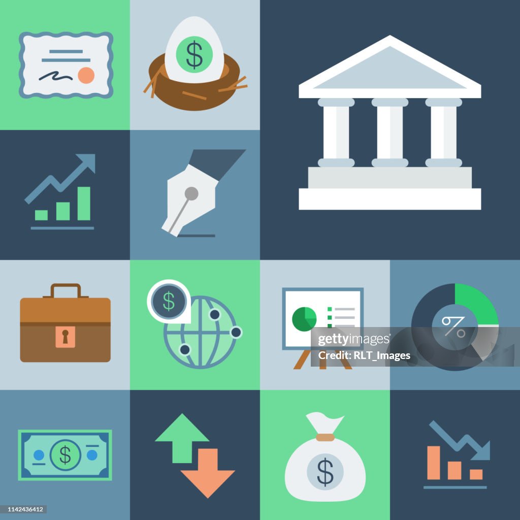 Financal Icon Set — Grid Series