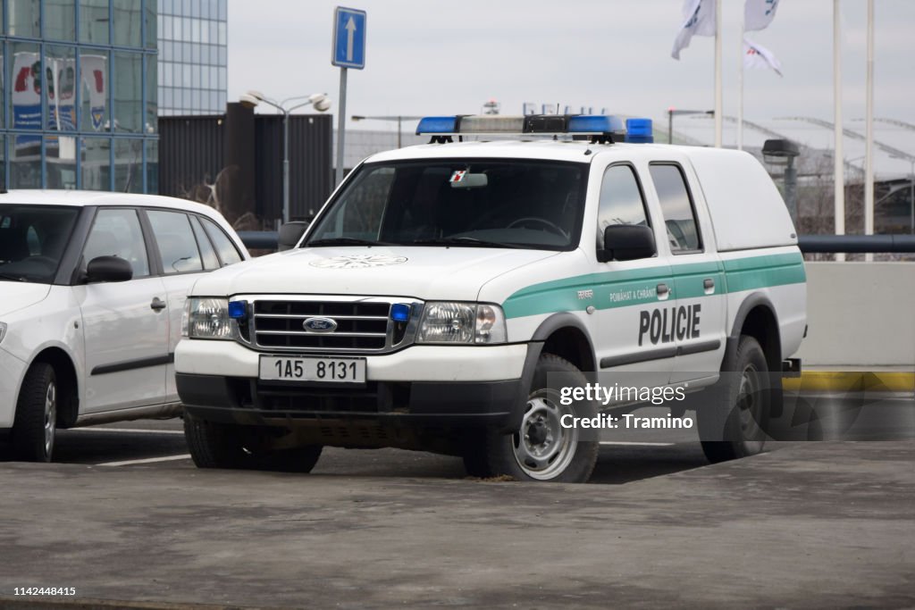 Ford Ranger police pick-up on the street