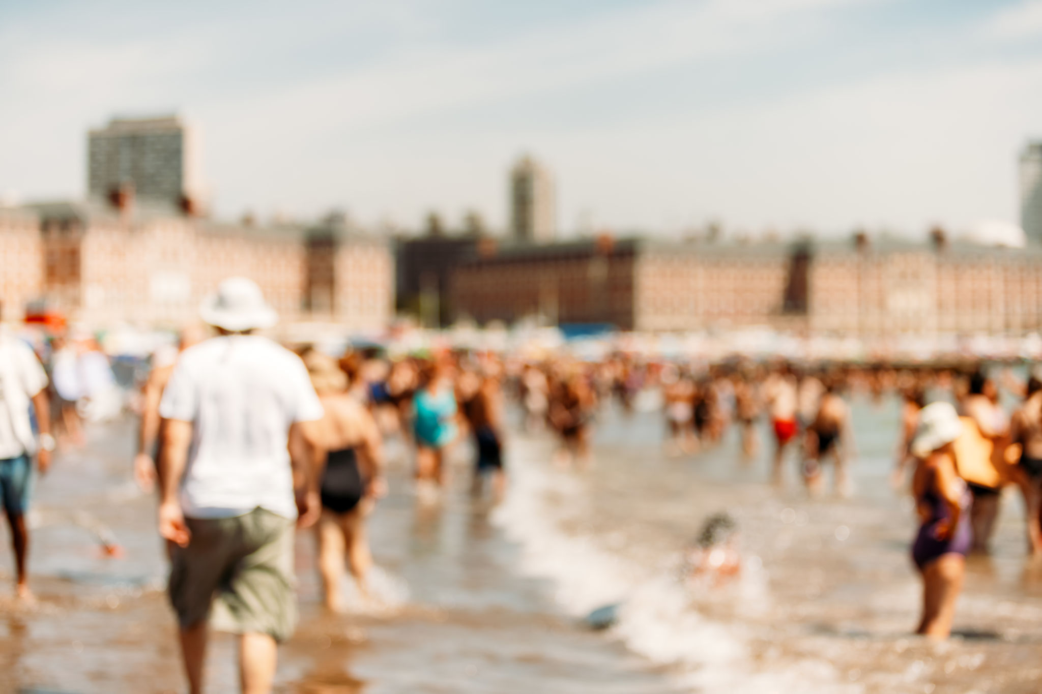 busy beach summer