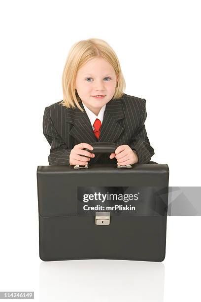 young business person behind briefcase - adult imitation stock pictures, royalty-free photos & images