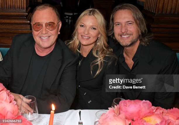 Michael Kors, Kate Moss and Lance LePere attend a private dinner hosted by Michael Kors to celebrate the new Collection Bond St Flagship Townhouse...