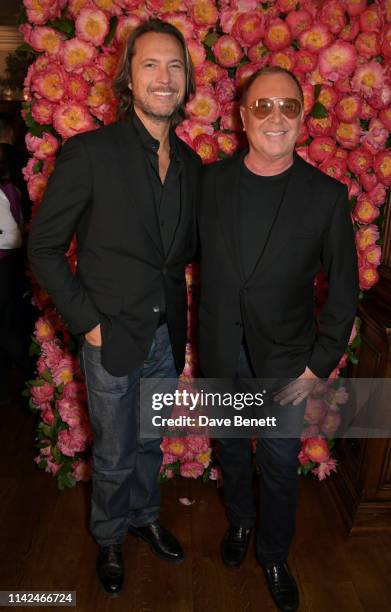 Lance LePere and Michael Kors attend a private dinner hosted by Michael Kors to celebrate the new Collection Bond St Flagship Townhouse opening on...