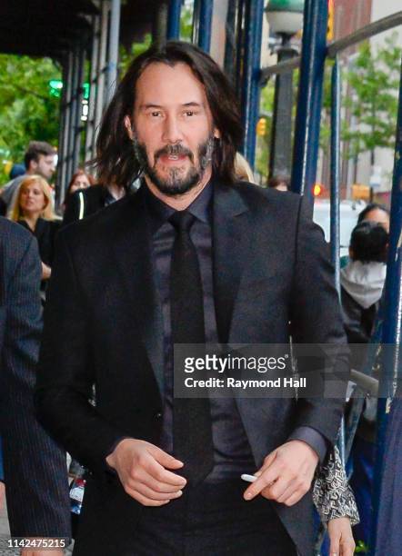 Keanu Reeves is seen arriving at 'John Wick: Chapter 3 Parabellum' film premiere, in Brooklyn on May 9, 2019 in New York City.
