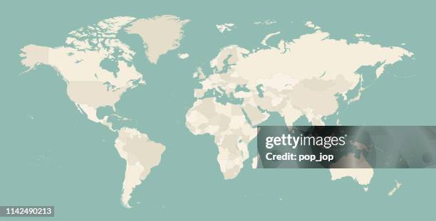 world map - the world map detailed stock illustrations