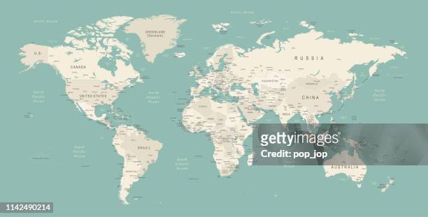world map - canada stock illustrations