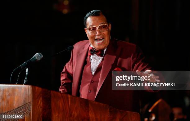 Nation of Islam leader Louis Farrakhan speaks about his ousting from Facebook at St. Sabina Catholic Church in Chicago, Illionis on May 9, 2019.