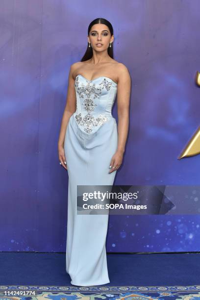 Naomi Scott attends the European Gala of 'Aladdin' at the Odeon Luxe Leicester Square in London, England.