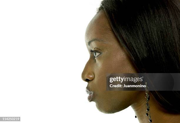 profile picture of an afro-american woman - ethiopian models women stock pictures, royalty-free photos & images