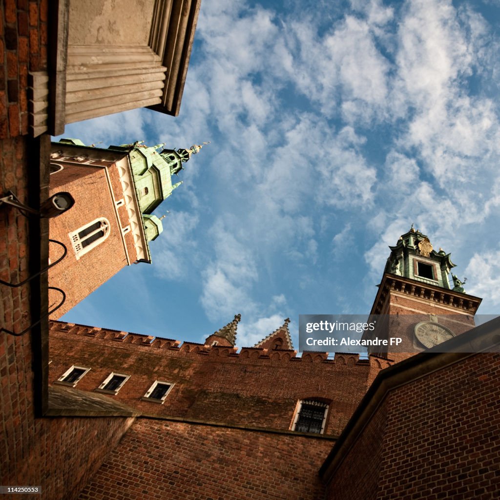 Kraków - Wawel Royal Castle in low angle shot