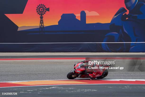 Danilo Petrucci of Italy and Ducati Team rounds the bend during the MotoGp Red Bull U.S. Grand Prix of The Americas - Qualifying at Circuit of The...