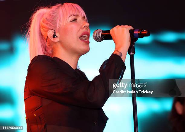 Singer-songwriter Esthero performs at the 2019 Canadian Music and Broadcast Industry Awards during Canadian Music Week 2019 at Rebel Entertainment...