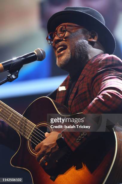Musician Jonathan Butler performs at the 2019 Canadian Music and Broadcast Industry Awards during Canadian Music Week 2019 at Rebel Entertainment...
