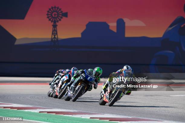 Toni Elias of Spain leads the field during the MotoAmerica Superbike race 1 during the MotoGp Red Bull U.S. Grand Prix of The Americas - Qualifying...