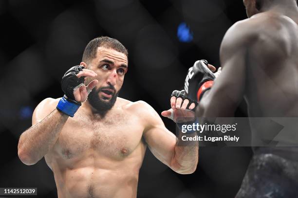 Belal Muhammad fights Curtis Millender during the UFC 236 event at State Farm Arena on April 13, 2019 in Atlanta, Georgia.