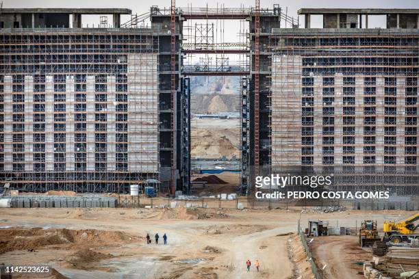 Construction of ministerial buildings at the governmental district in the new administrative capital, some 50 km east of the capital Cairo, on March...