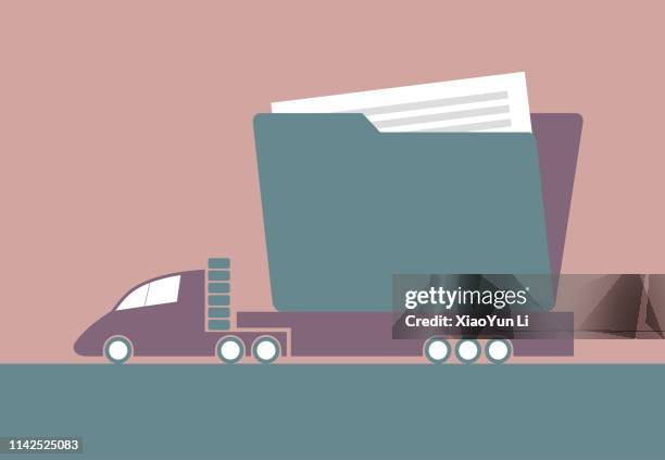 transport folder - loading car stock illustrations