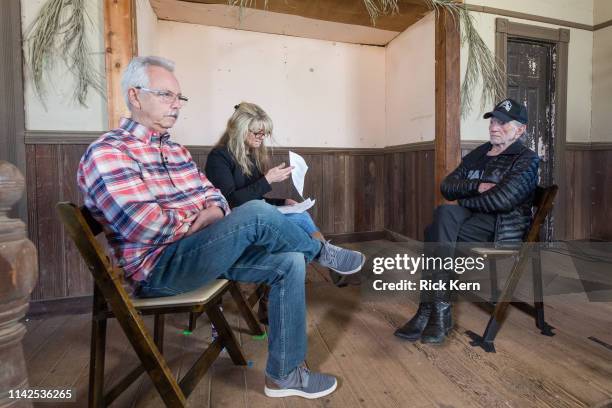 Buddy Cannon, Paula Nelson, and Willie Nelson discuss Willie's Nelson's new album 'Ride Me Back Home' during a taping for SiriusXM's Willie's...