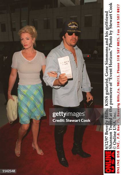 Beverly Hills, CA. KISS guitarist, Gene Simmons and his girlfriend, Shannon Tweed at the premiere of "Event Horizon."