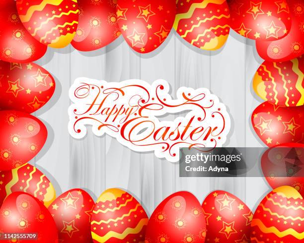 rustic easter background - easter table stock illustrations