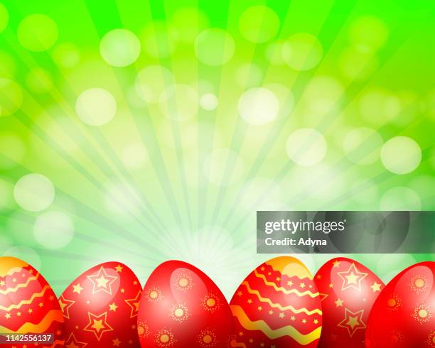 green easter background - golden egg stock illustrations