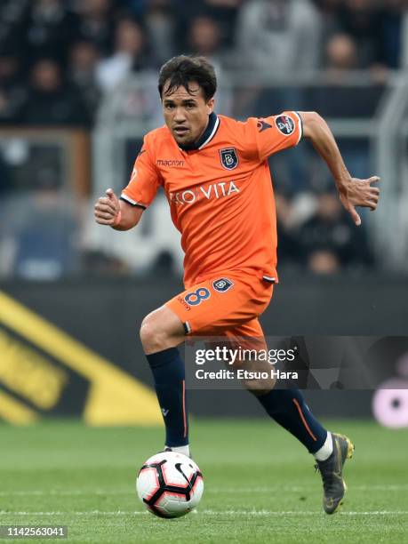 Jose Marcio Da Costa of Istanbul Basaksehir in action during the Turkish Super Lig match between Besiktas and Istanbul Basaksehir at Vodafone Park on...