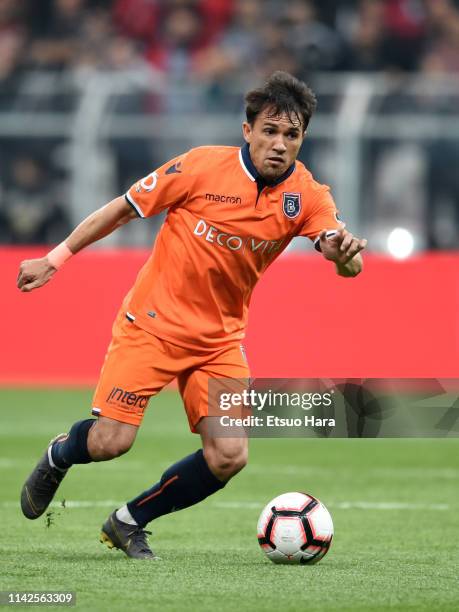 Jose Marcio Da Costa of Istanbul Basaksehir in action during the Turkish Super Lig match between Besiktas and Istanbul Basaksehir at Vodafone Park on...