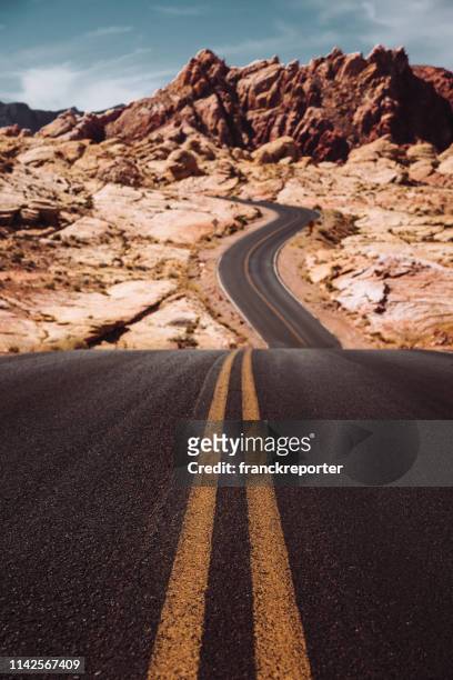 valley of fire state park road - nevada stock pictures, royalty-free photos & images