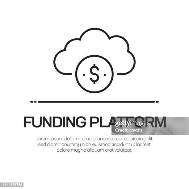 funding platform vector line icon - simple thin line icon, premium quality design element - crowd funding stock illustrations