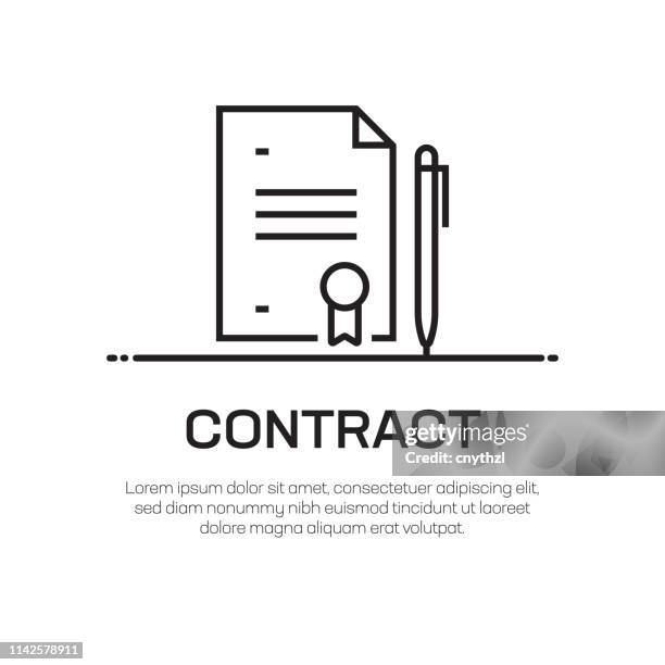 contract vector line icon - simple thin line icon, premium quality design element - response team stock illustrations