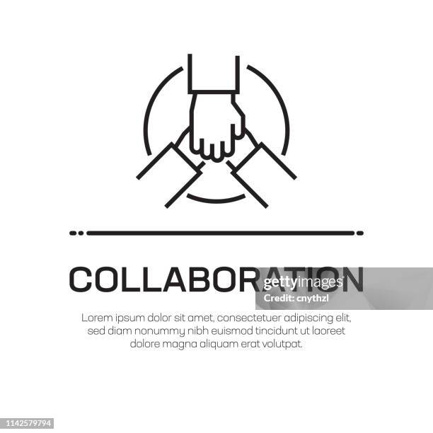 collaboration vector line icon - simple thin line icon, premium quality design element - partnership logo stock illustrations