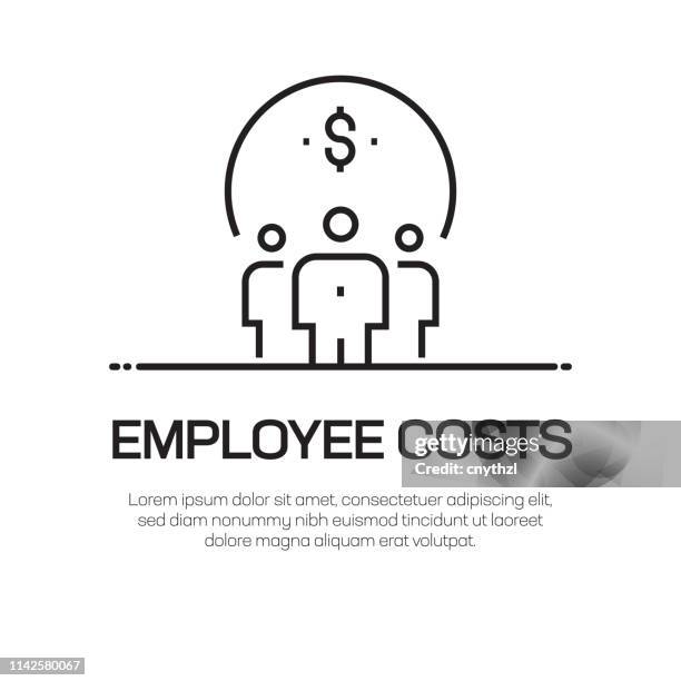 employee costs vector line icon - simple thin line icon, premium quality design element - paycheck stock illustrations