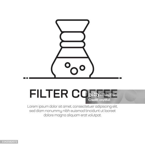 filter coffee vector line icon - simple thin line icon, premium quality design element - pouring coffee beans stock illustrations