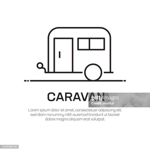 caravan vector line icon - simple thin line icon, premium quality design element - caravan park stock illustrations
