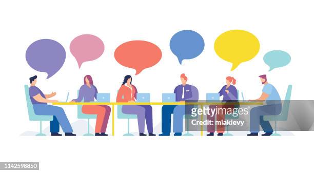 business people meeting - business meeting stock illustrations