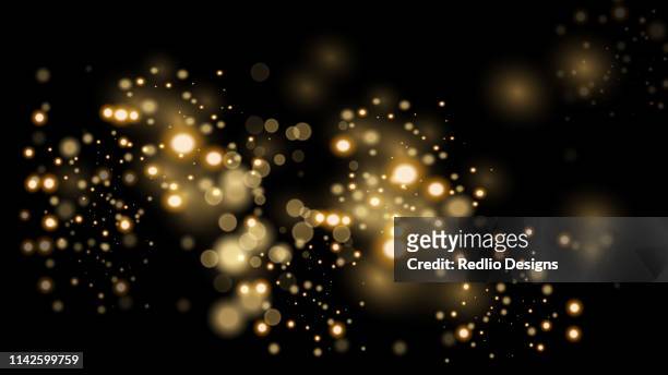 luxury golden glittering dark background - glow light effect stock illustrations